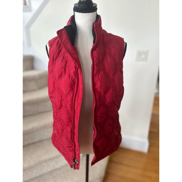 Eddie Bauer Quilted Red Down Fill Vest - Picture 2 of 8